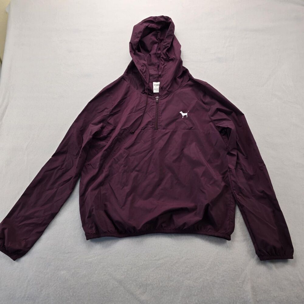 Victoria Secret Pink Burgundy Long Sleeve Lightweight Windbreaker Size XS